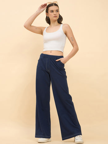 Femea Women Black Jeans style Track Pants